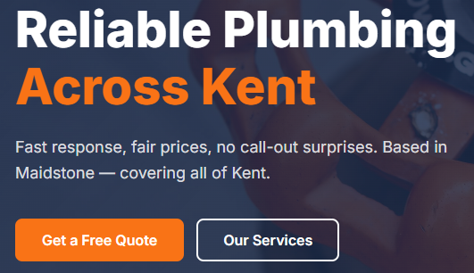 Homepage screenshot of the Dave Carter Plumbing & Heating website, showing the hero headline, phone number, and emergency call-out banner.