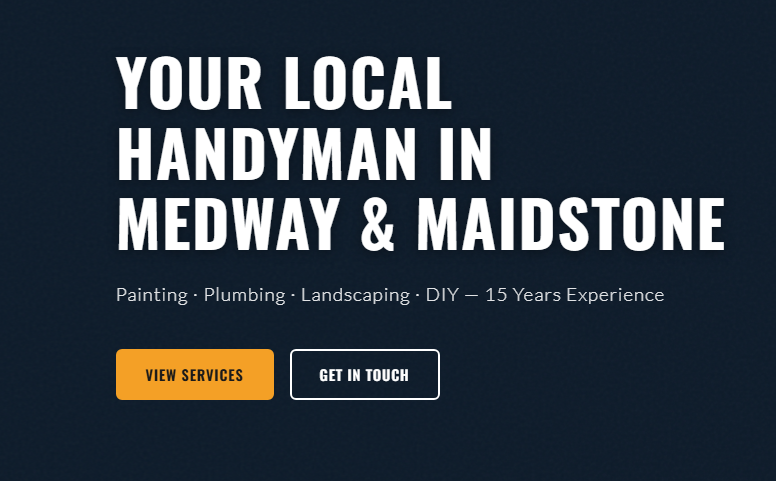 Screenshot of the local handyman services website homepage.