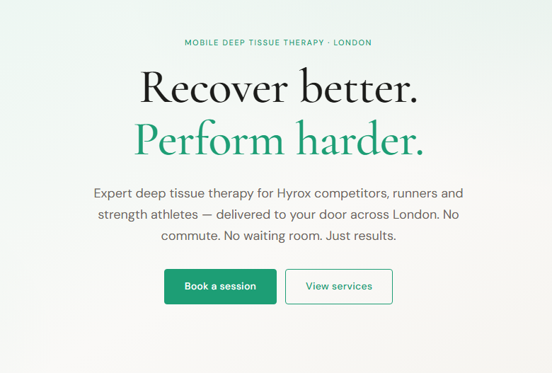 Screenshot of the Adrian Massage Therapy website homepage.